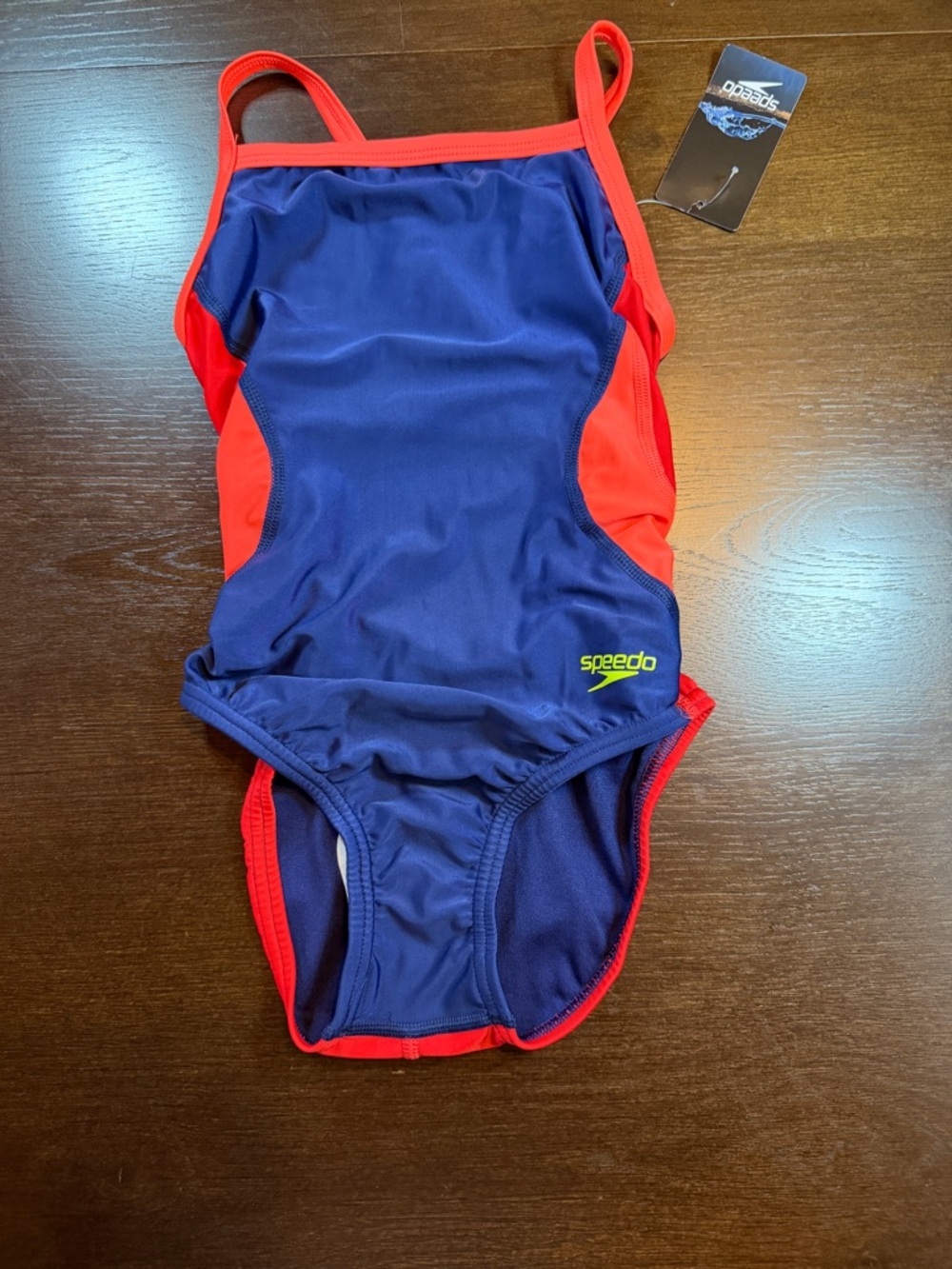Speedo Pro LT 26 Navy and Red Athletic One-Piece Swimsuit